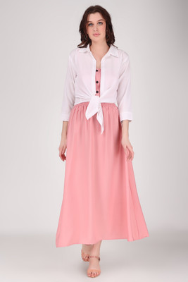 KASHIAN Women A-line Pink Maxi/Full Length Dress