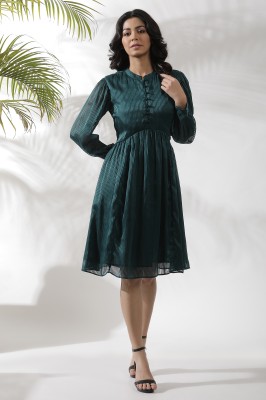 W Women Ethnic Dress Dark Green Dress