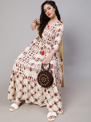 Daevish Women Maxi Multicolor Midi/Calf Length Dress