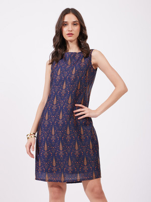 Fable Street Women A-line Blue Above Knee/Mid Thigh Length Dress