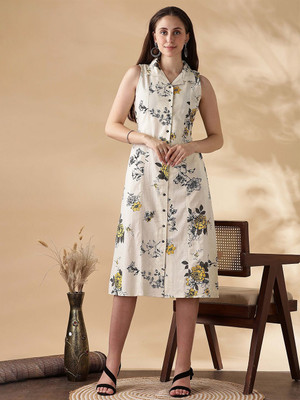 ANOUK Women A-line Yellow Maxi/Full Length Dress