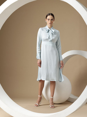 CHEMISTRY Women A-line Light Blue Knee Length Dress