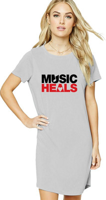 HouseOfCommon Women T Shirt Red Above Knee/Mid Thigh Length Dress