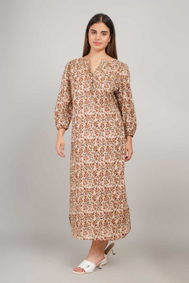 JASHNSADH Women Maxi Multicolor Above Knee/Mid Thigh Length Dress