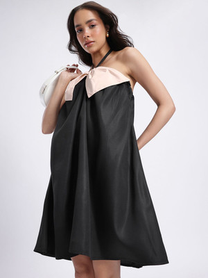 Dressberry Women Sheath Black Above Knee/Mid Thigh Length Dress