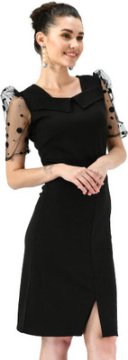 Arbiter Collection Women Bodycon Black Above Knee/Mid Thigh Length Dress