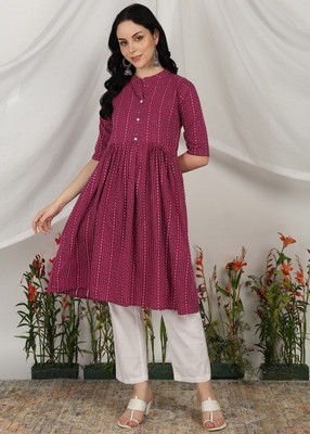 Moda Rapido Women Printed Anarkali Kurta(Multicolor)