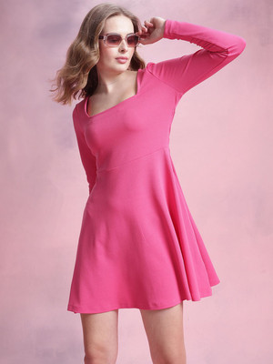 Dressberry Women A-line Pink Mini/Short Dress