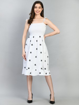 PRETTY LOVING THING Women Fit and Flare White Dress