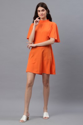 Fiorenza Women Fit and Flare Orange Dress