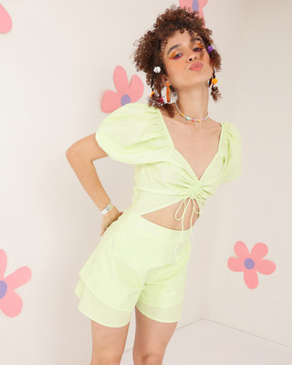 PREETY LOVING THING Women Bodycon Light Green Mini/Short Dress