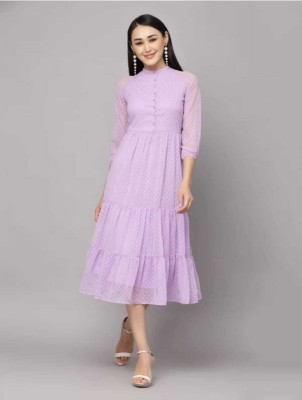 Nakash Enterprises Women A-line Purple Dress