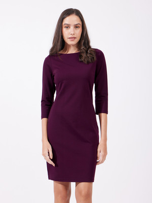 Fable Street Women Sheath Maroon Above Knee/Mid Thigh Length Dress