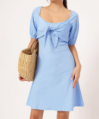 Dressberry Women A-line Blue Mini/Short Dress