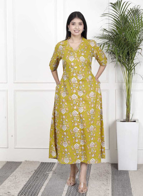 priyafabs Women A-line Light Blue, White Above Knee/Mid Thigh Length Dress