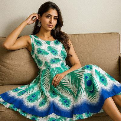 ANUNJA Women Ribbed Multicolor Maxi/Full Length Dress