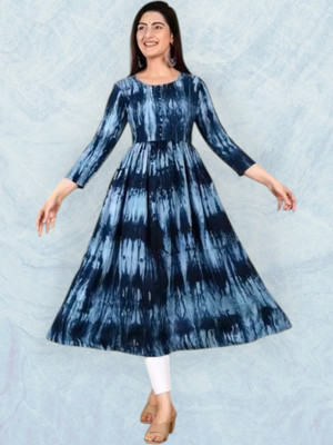 fashionstreet Women Gown Blue Below Knee Dress