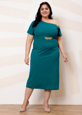 Athena Ample Women Bodycon Green Dress