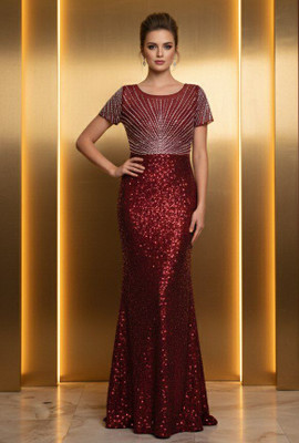 Chawla jee traders Women Bodycon Red Maxi/Full Length Dress