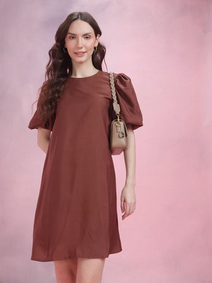 Dressberry Women Sheath Brown Mini/Short Dress