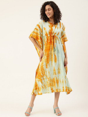 PinkTribe Self Design Crepe Women Kaftan