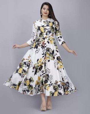 Fine Tune Fashions Women Gown Multicolor Dress