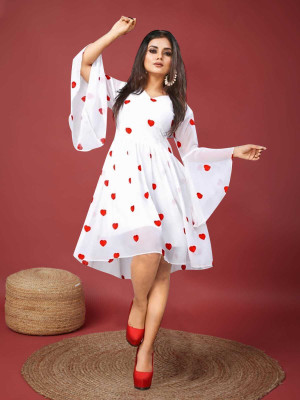 xael Women Maxi White Knee Length Dress