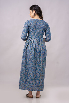 AAVRITTIQUEENS Women A-line Multicolor Midi/Calf Length Dress