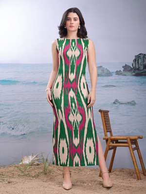 PURVAJA Women Bodycon Multicolor Maxi/Full Length Dress
