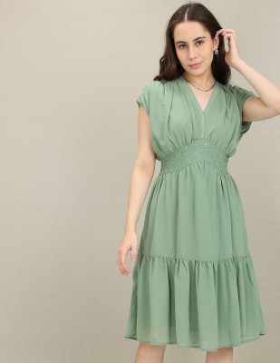 U.S. POLO ASSN. Women Empire Waist Green Dress