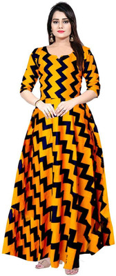 HouseOfCommon Women A-line Multicolor Maxi/Full Length Dress