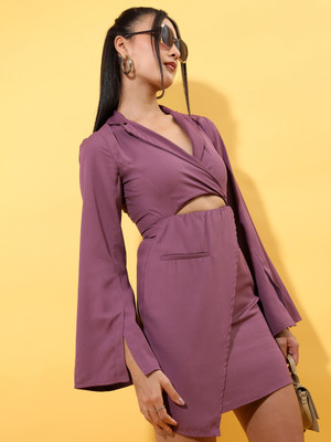 Tokyo Talkies Women Wrap Purple Mini/Short Dress
