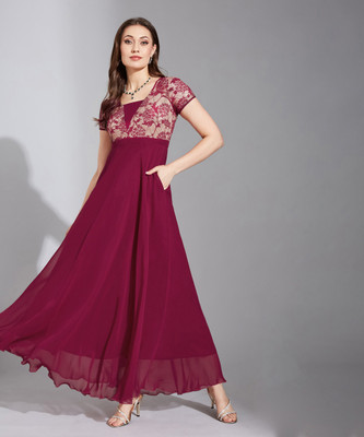 Life With Pockets Women Maxi Pink Full Length Dress