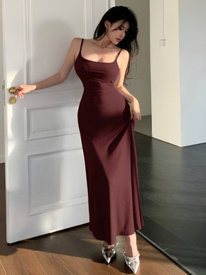 FabVerse Women Bodycon Brown Maxi/Full Length Dress