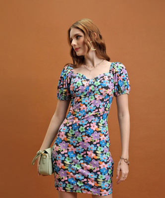 Tokyo Talkies Women Bodycon Multicolor Above Knee/Mid Thigh Length Dress
