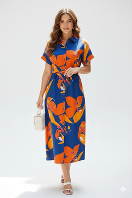 Finito Women Maxi Dark Blue Full Length Dress