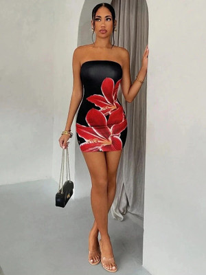 Khodalchoru Women Bodycon Multicolor Above Knee/Mid Thigh Length Dress