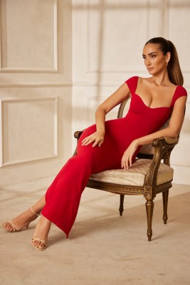 WANQUILA Women Bodycon Red Dress