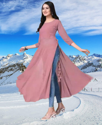 Panth Creation Women Fit and Flare Purple Maxi/Full Length Dress