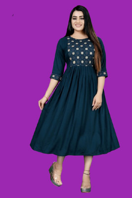 Opera Fashion Women Fit and Flare Multicolor Midi/Calf Length Dress
