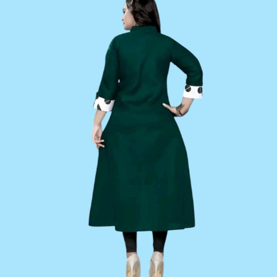 Suhani Creationnm Women Printed Straight Kurta(Green, Light Blue)