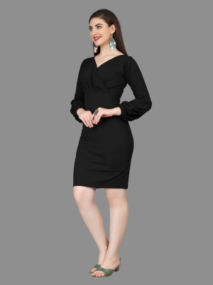 KV Fashion Women Bodycon Black Dress