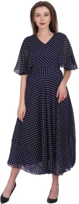 Warsian Women A-line Blue Dress