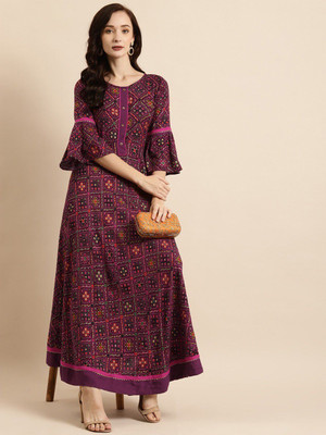 all about you Women Maxi Maroon Full Length Dress
