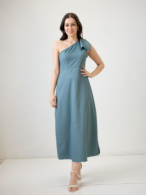 Globus Women A-line Blue Maxi/Full Length Dress
