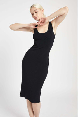 DESIGN PLUS FASHION Women Bodycon Black Midi/Calf Length Dress