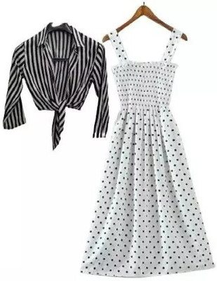 Nature Craft Women A-line White Maxi/Full Length Dress