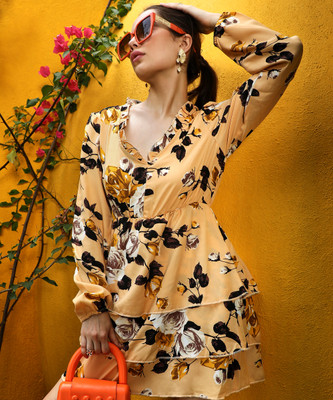 Pina Colada Women A-line Yellow Mini/Short Dress