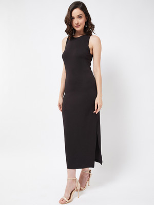 COLOR CAPITAL Women Bodycon Black Maxi/Full Length Dress