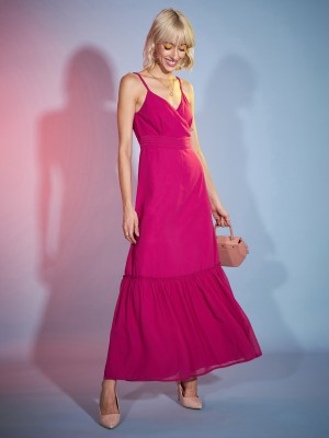 SASSAFRAS Women Maxi Pink Dress